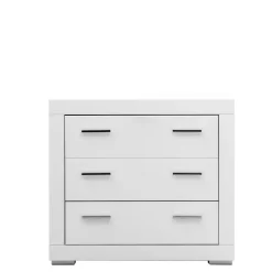 Komoda biała z 3 szufladami SNOW