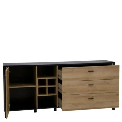 Komoda industrialna szeroka z szufladami i półkami HIGH ROCK