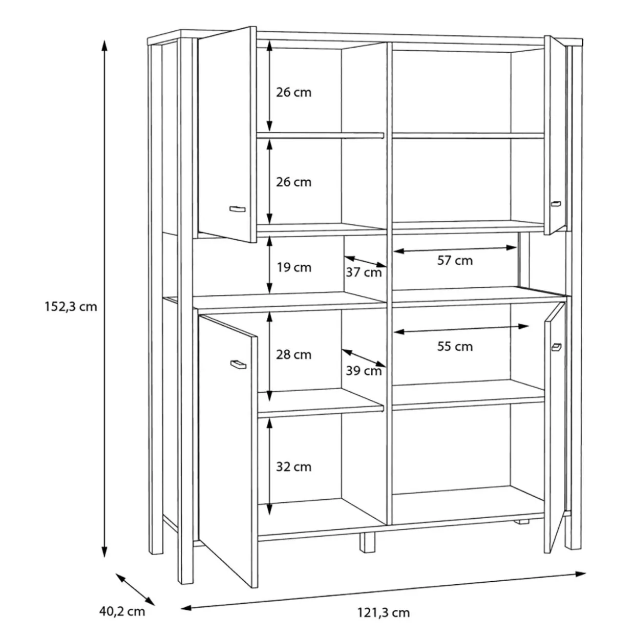 Komoda industrialna wysoka HIGH ROCK