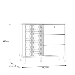 Komoda ryflowana z szufladami FIXSMILE