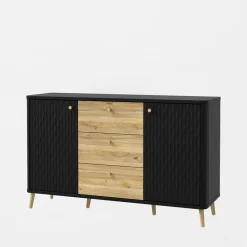 Komoda ryflowana z szufladami FIXSMILE 138 cm