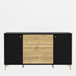 Komoda ryflowana z szufladami FIXSMILE 158 cm