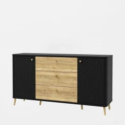 Komoda ryflowana z szufladami FIXSMILE 158 cm