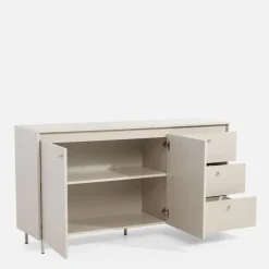 Komoda z 3 szufladami na metalowych nóżkach TORINO kaszmir