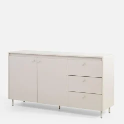 Komoda z 3 szufladami na metalowych nóżkach TORINO kaszmir