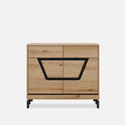 Komoda z czarnym dekorem KRIS 98 cm