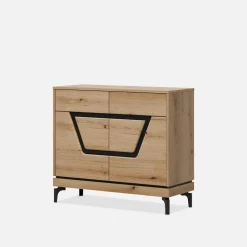 Komoda z czarnym dekorem KRIS 98 cm