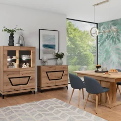 Komoda z czarnym dekorem KRIS 98 cm