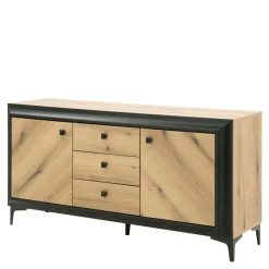 Komoda z czarnym dekorem FRAME 148,5 cm