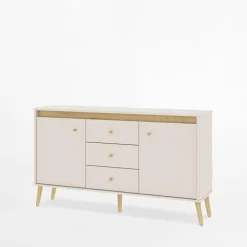 Komoda z oświetleniem z szufladami LORENA 155 cm kaszmir