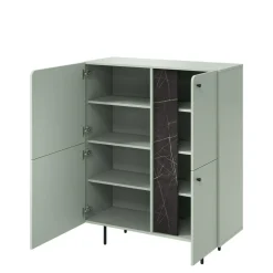 Komoda z półkami szałwiowa LIV