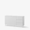 Komoda z szufladami MILA na metalowych nóżkach biała