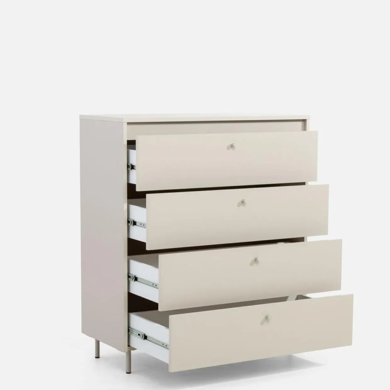 Komoda z szufladami na metalowych nóżkach TORINO kaszmir