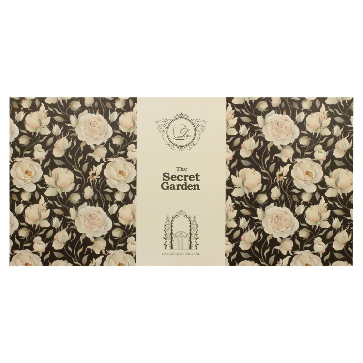 Komplet 6 filiżanek ze spodkami ROYAL ENGLISH ROSES BLACK 250 ml