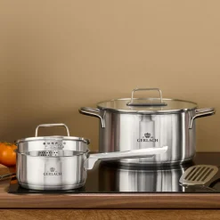 Komplet 3 garnków ze stali nierdzewnej AMBIENTE