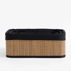 Komplet 3 koszy bambusowych prostokątne