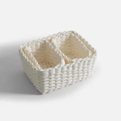 Komplet 3 koszy do przechowywania, biały