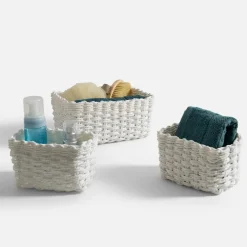 Komplet 3 koszy do przechowywania, biały