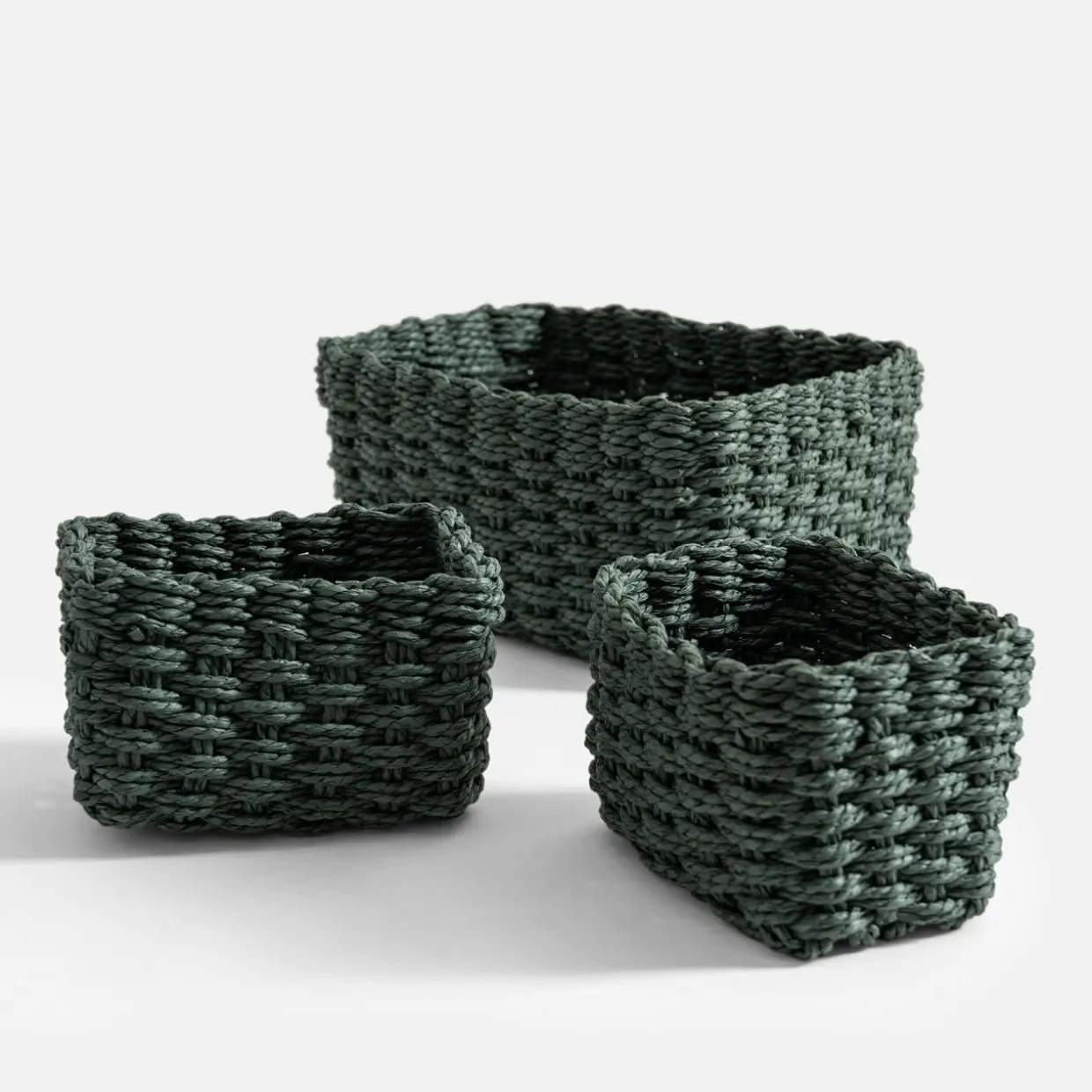 Komplet 3 koszy do przechowywania, zielony