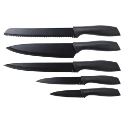 Komplet 5 noży kuchennych czarne