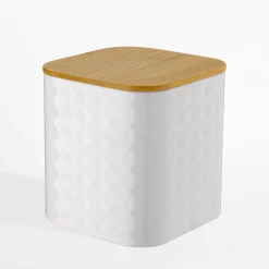 Komplet 3 pojemników białych GEOMETRIC 11,5x11,5x12,3 cm