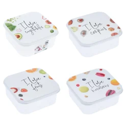 Komplet 4 pojemników do żywności MIX