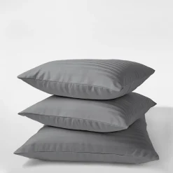 Komplet 2 poszewek adamaszek ciemnoszare PURE 70x80 cm