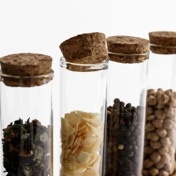 Komplet 6 przyprawników na bambusowym stojaku 110 ml