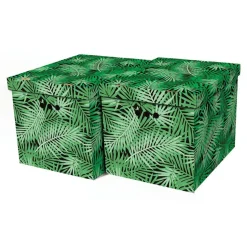 Komplet 2 pudełek do przechowywania TROPIKALNA ZIELEŃ XL