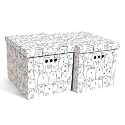 Komplet 2 pudełek tekturowych MISIE BIAŁE XL