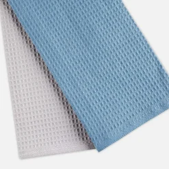 Komplet 2 ręczników kuchennych szaro-niebieskie 50x70 cm