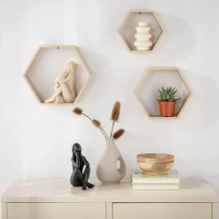 Komplet 3 szt. półek ściennych geometrycznych