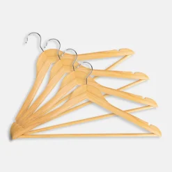 Komplet 4 wieszaków drewnianych, naturalne