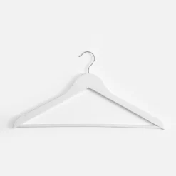 Komplet 4 wieszaków drewnianych białe