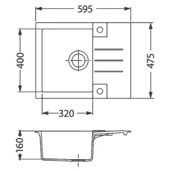 Komplet – zlewozmywak CANTO 30 z baterią GALLA i matą ALLROUND czarny
