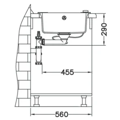 Komplet – zlewozmywak CANTO 130 z baterią GALLA i matą ALLROUND czarny