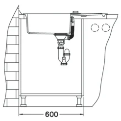 Komplet – zlewozmywak CANTO 130 z baterią GALLA i matą ALLROUND czarny