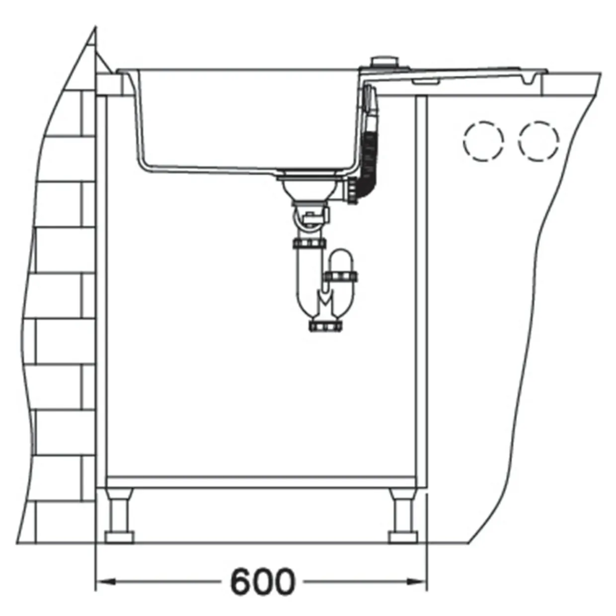 Komplet – zlewozmywak CANTO 130 z baterią GALLA i matą ALLROUND czarny