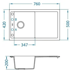 Komplet - zlewozmywak FLIN 30 ROYAL z baterią QUEEN