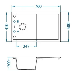 Komplet - zlewozmywak FLIN 30 ROYAL z baterią QUEEN