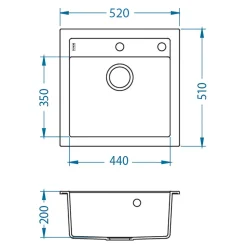Komplet - zlewozmywak FLIN 20 ROYAL z baterią QUEEN