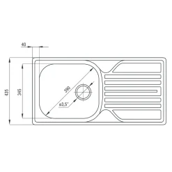 Komplet - zlewozmywak LEGATO z baterią LUNO