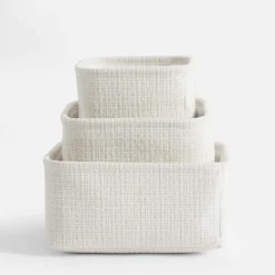 Komplet koszy do przechowywania biały, 3 sztuki