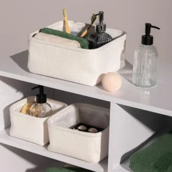 Komplet koszy do przechowywania biały, 3 sztuki