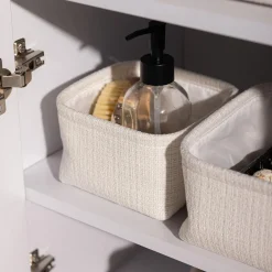 Komplet koszy do przechowywania biały, 3 sztuki