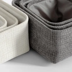 Komplet koszy do przechowywania biały, 3 sztuki