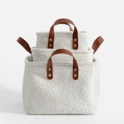 Komplet koszy do przechowywania białe, 3 sztuki