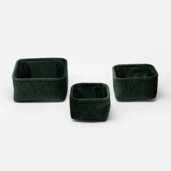 Komplet koszy do przechowywania zielony, 3 sztuki