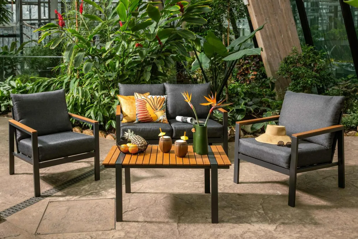 Komplet ogrodowy szary HENTILLA