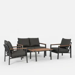 Komplet ogrodowy szary HENTILLA